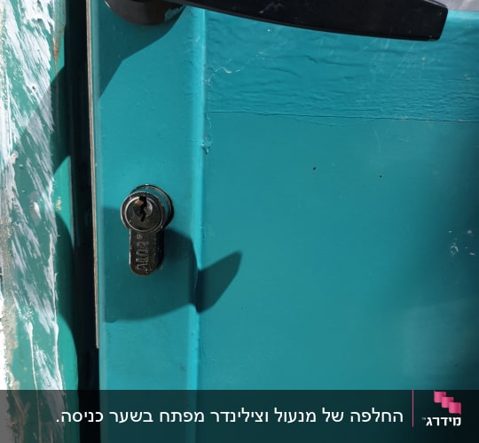 ידית ודלת עם מנעול גליל